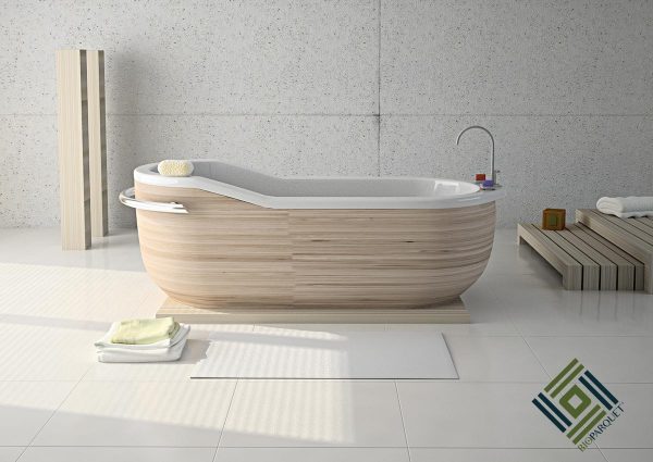 Bañera con listones de madera – BIOPARQUET