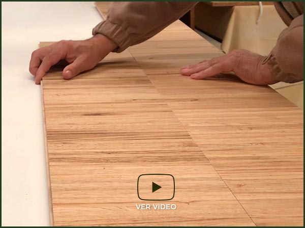 Ver video fácil instalación NUEVO FORMATO parquet industrial Castaño